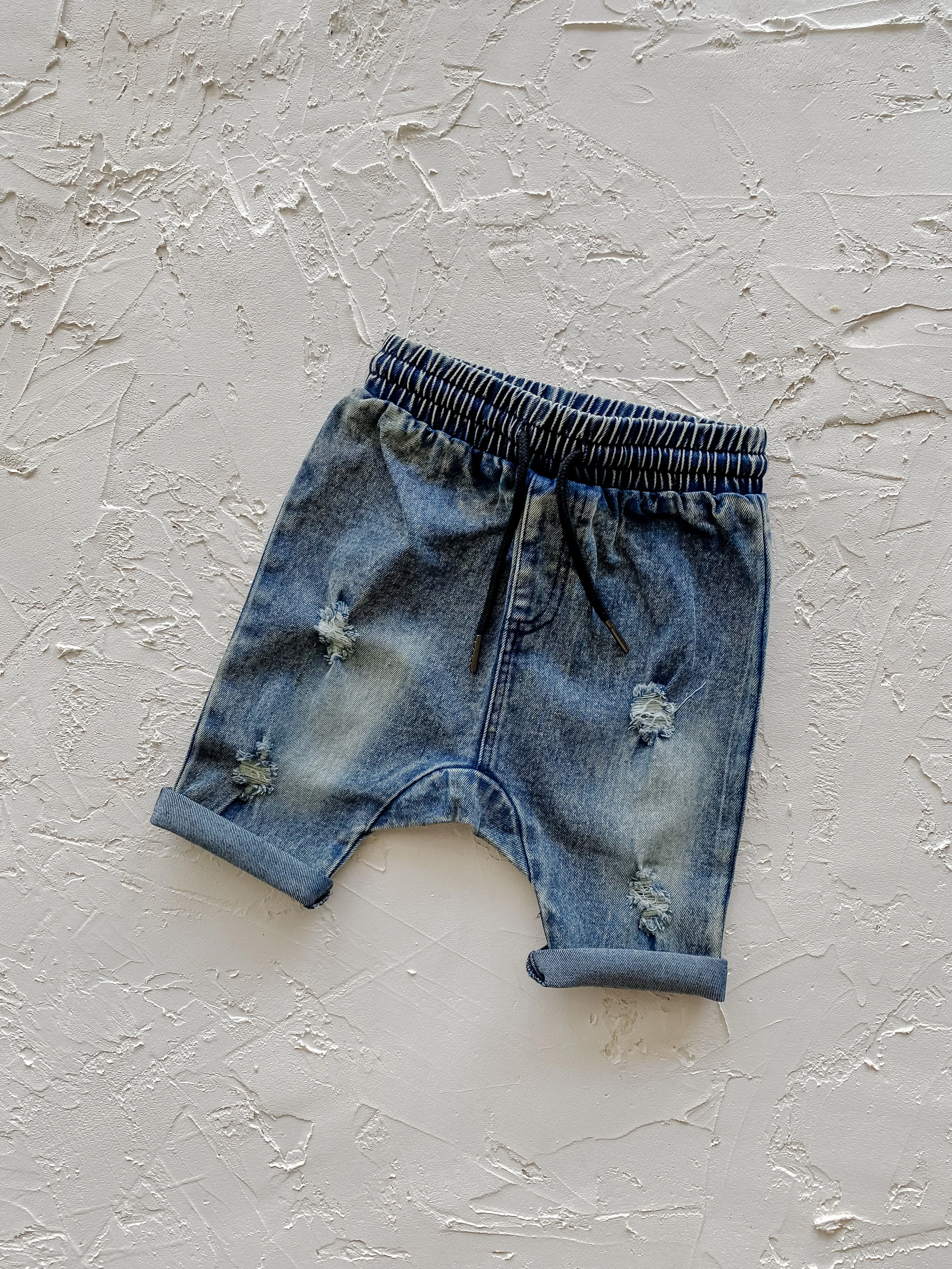 Blue Wash Denim Shorts