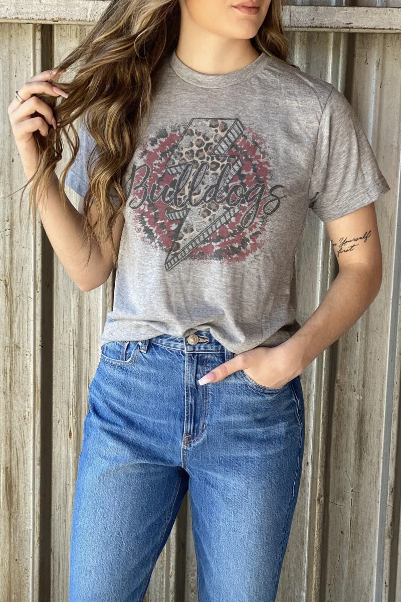 Bolt Bulldogs Maroon Unisex Poly-Rich Blend Tee