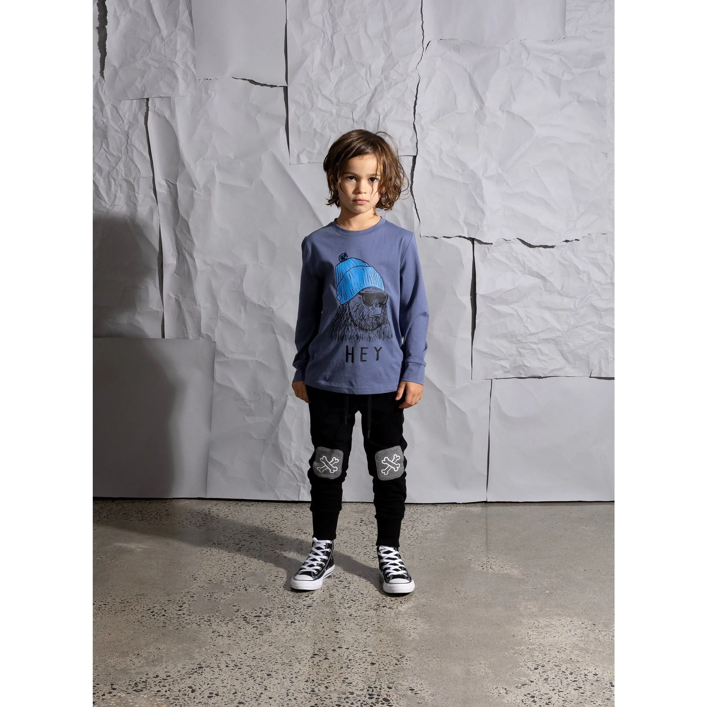 Bones Furry Patch Trackies - Black/Charcoal