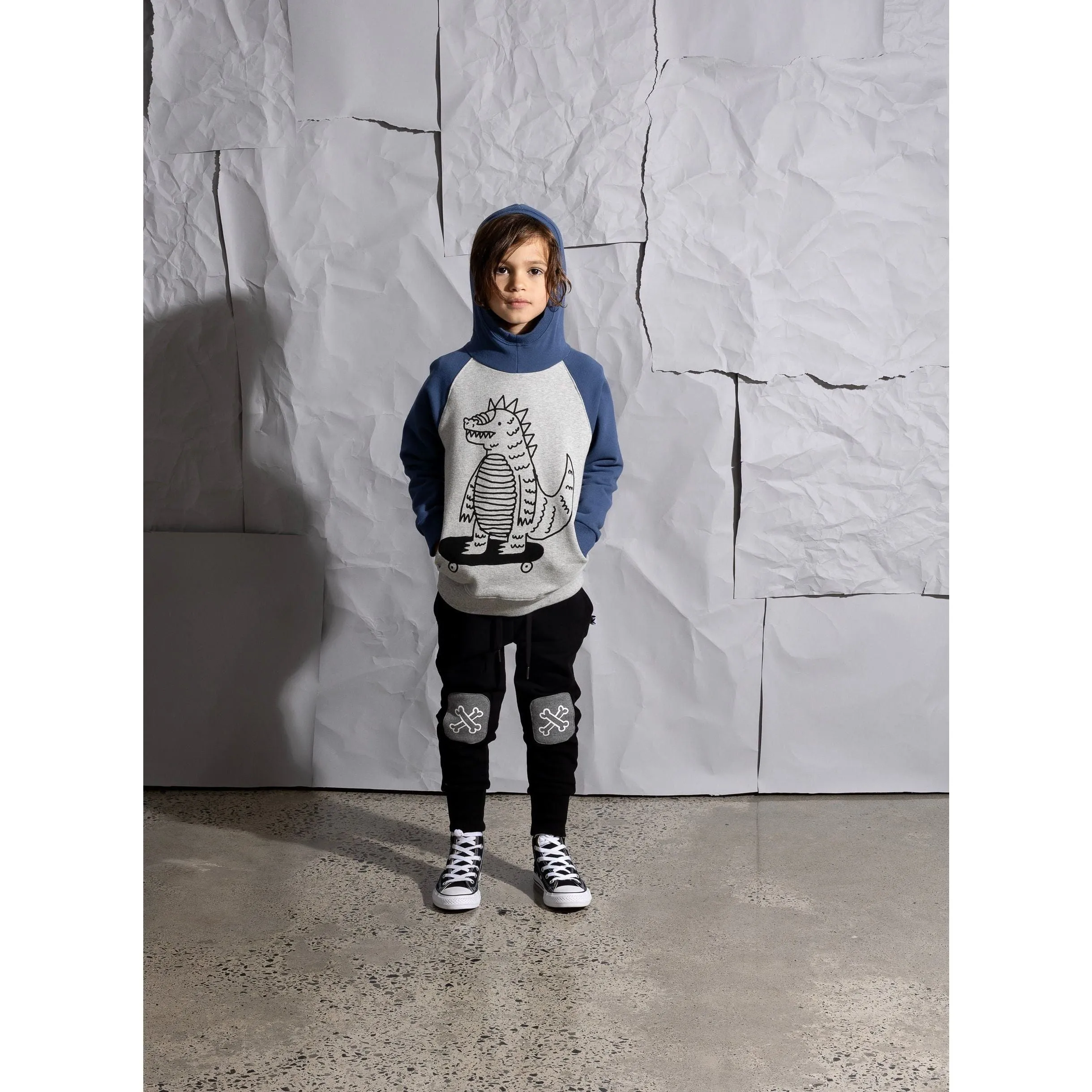 Bones Furry Patch Trackies - Black/Charcoal