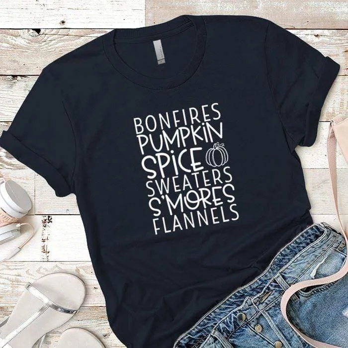 Bonfires Pumpkin Spice Premium Tees