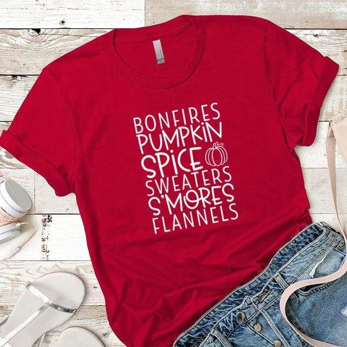 Bonfires Pumpkin Spice Premium Tees