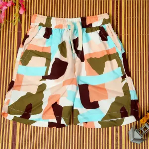Boys Aztcc Printed Short Peach Maroon