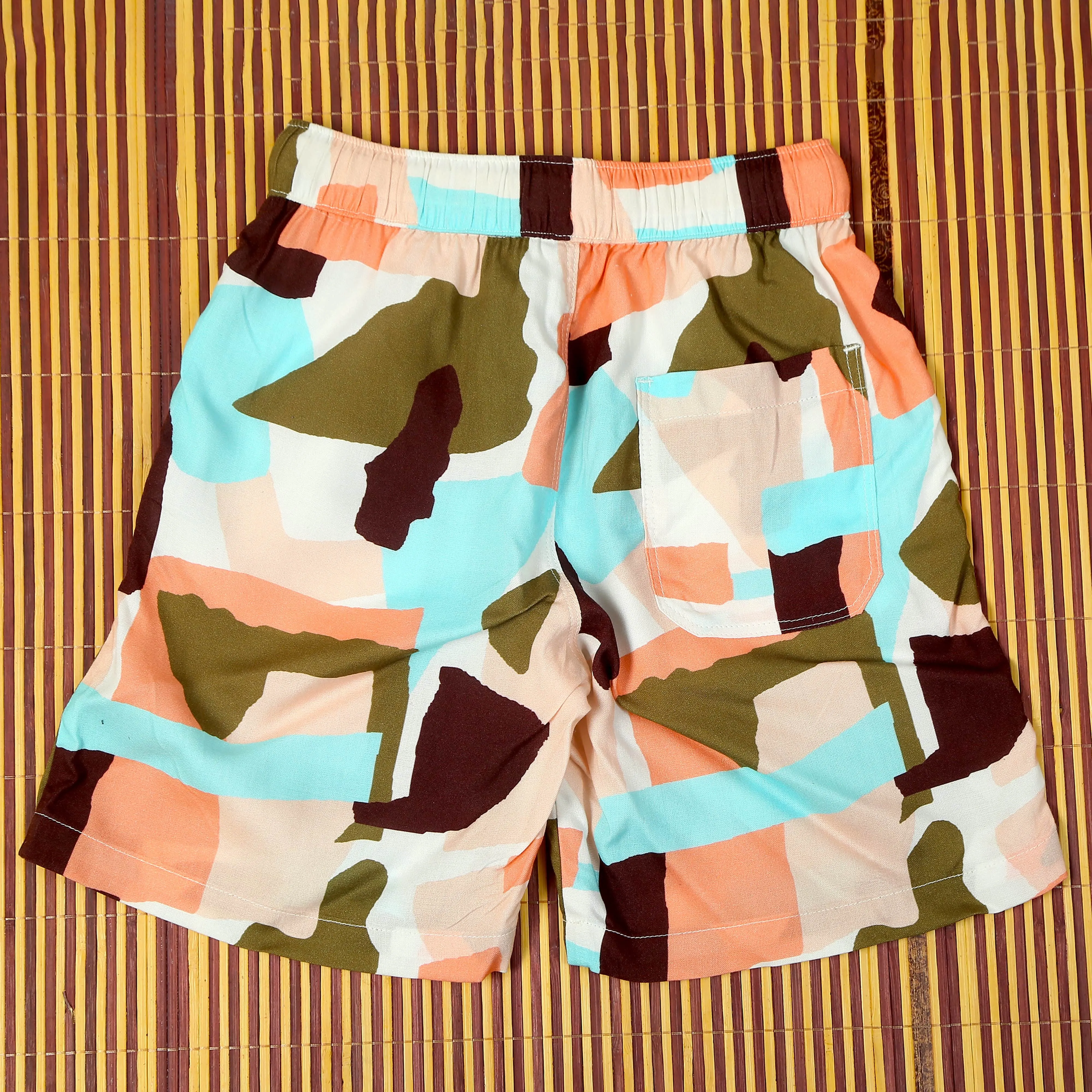 Boys Aztcc Printed Short Peach Maroon
