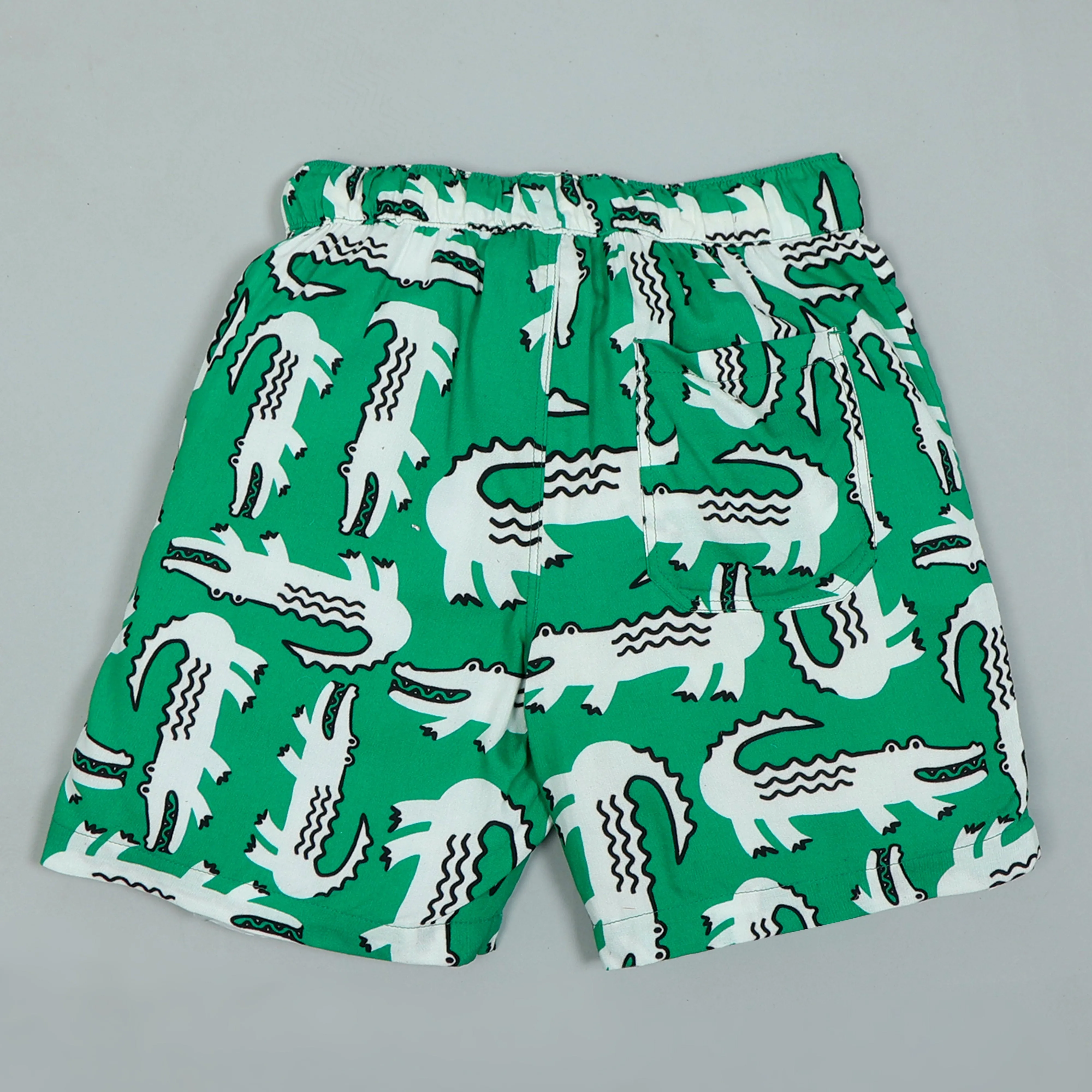 Boys Crocodile Printed Short Bright Green