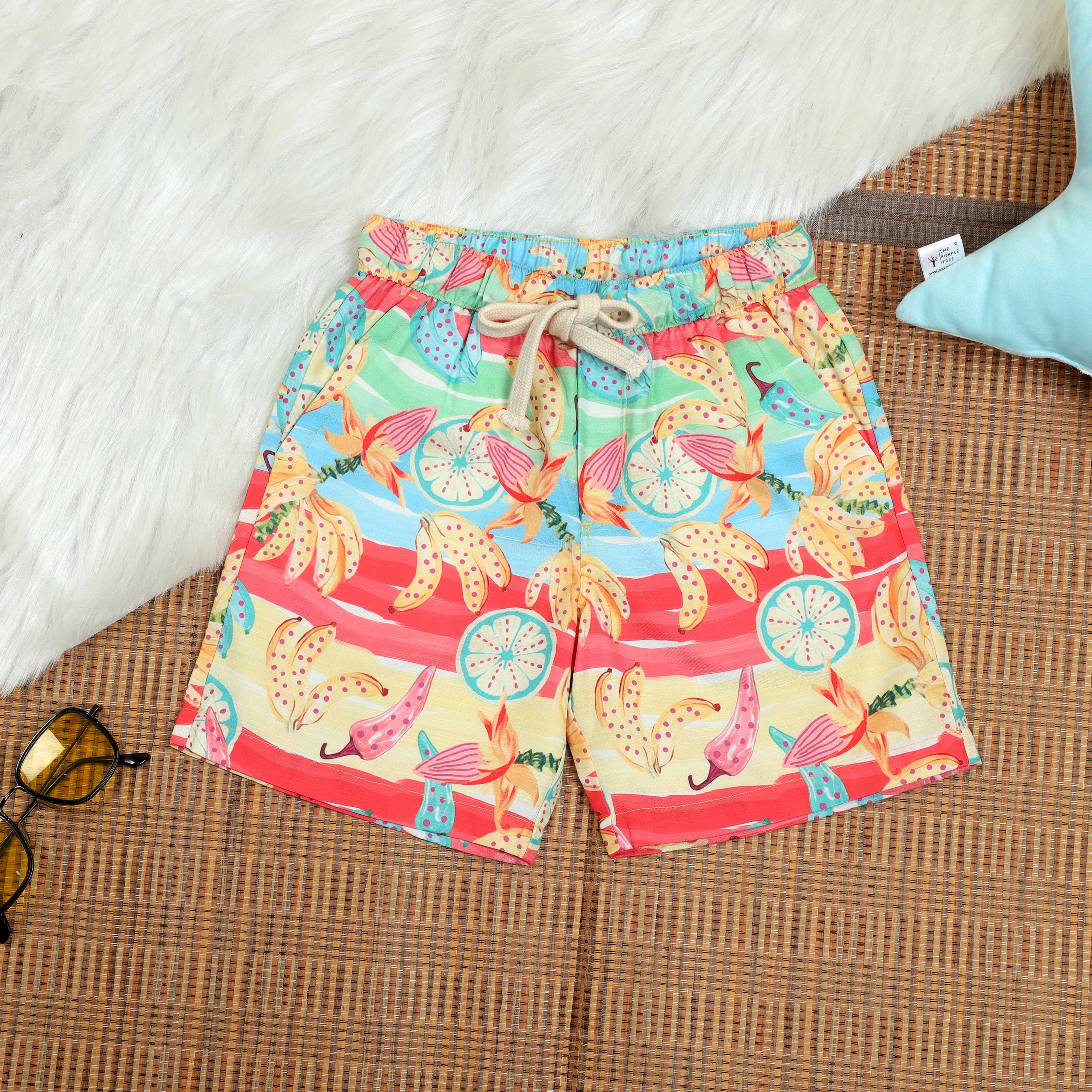 Boys Fruit Print Short  Multi Colour