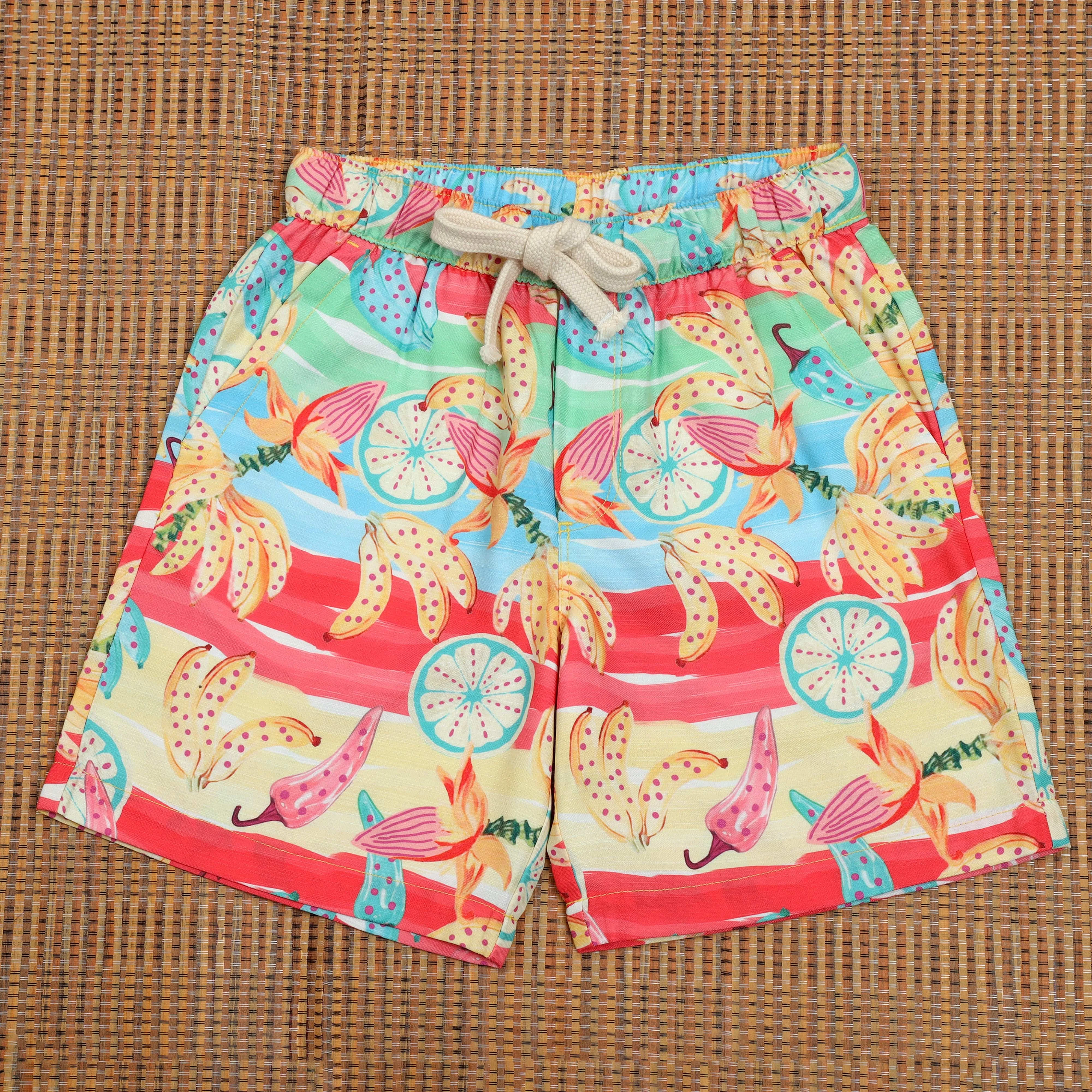 Boys Fruit Print Short  Multi Colour
