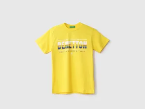 Boys Yellow Printed Regular T Shirt