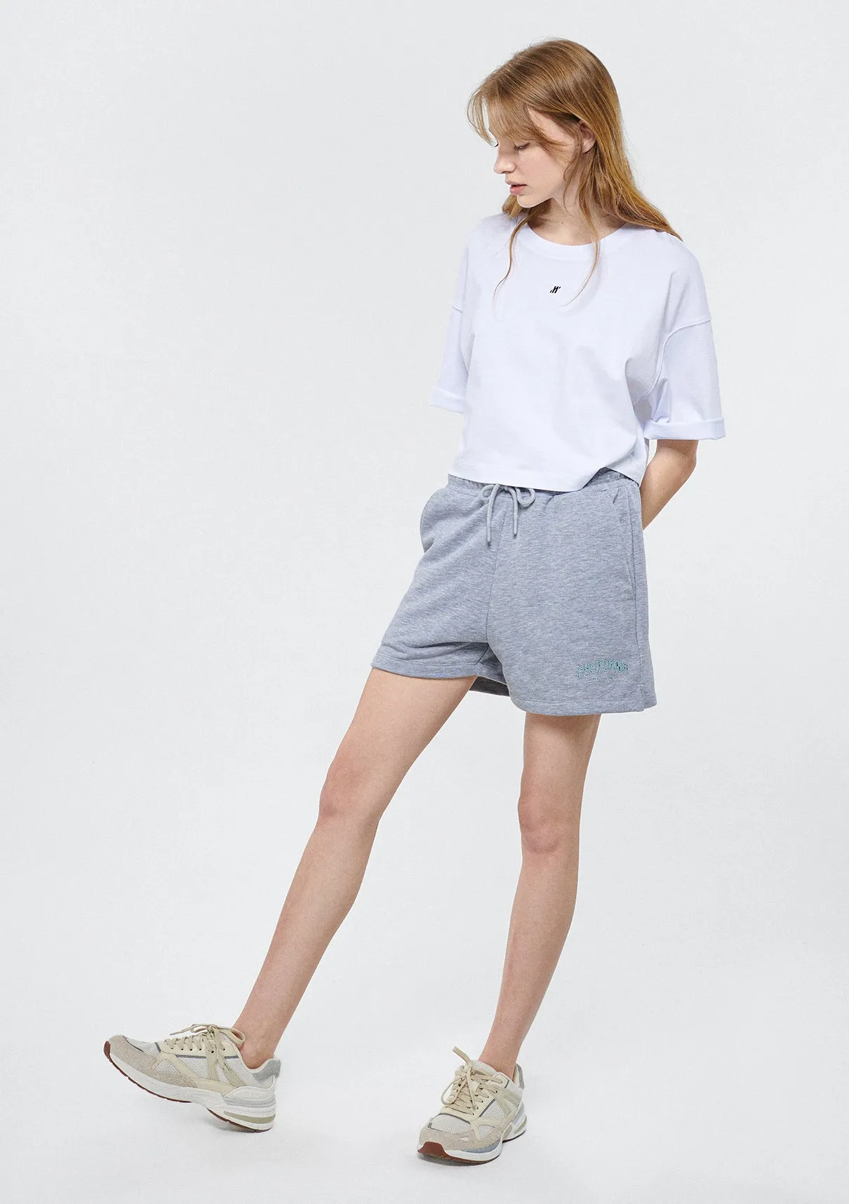 California Printed Grey Shorts