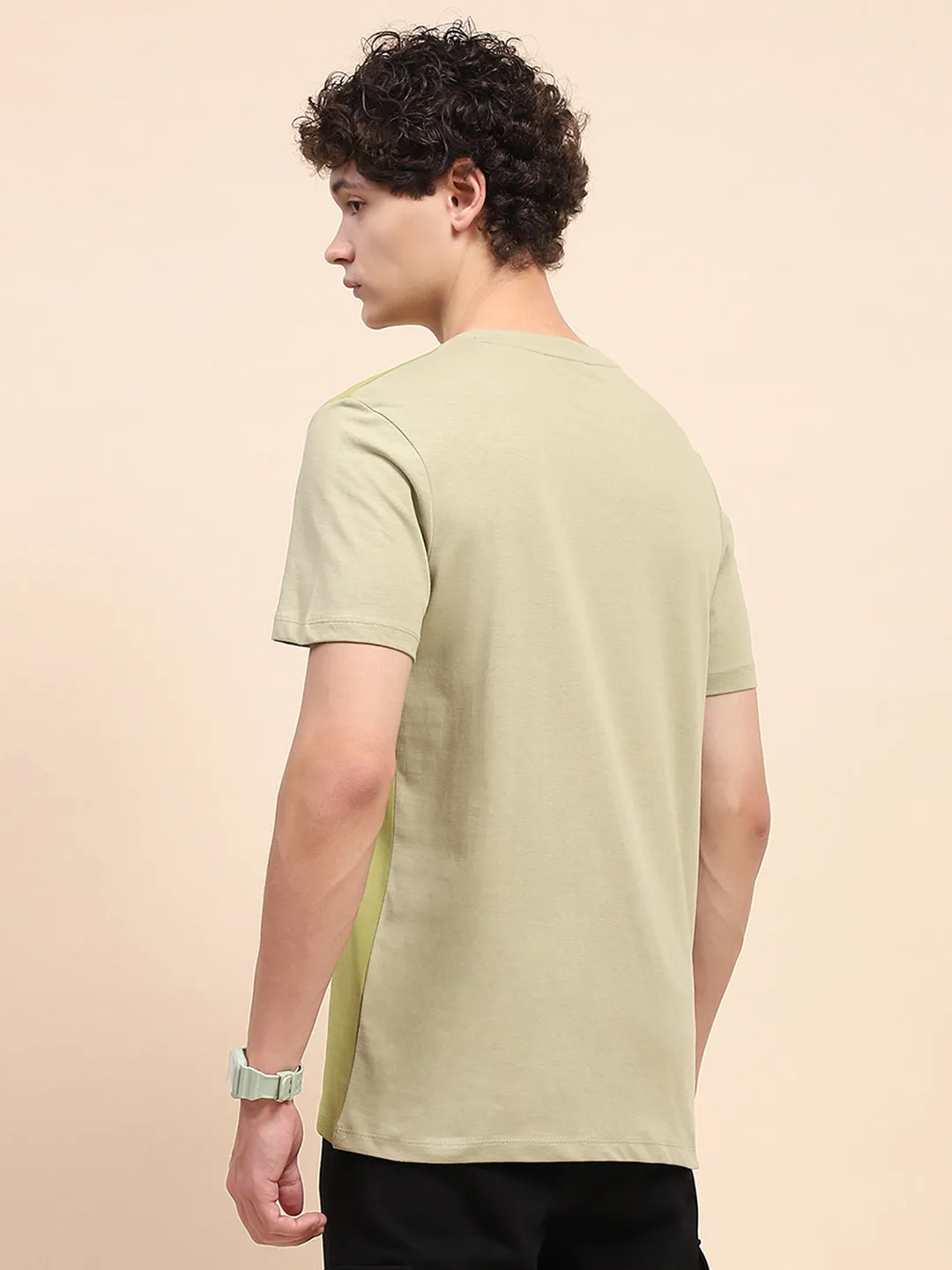 Camla Barcelona Graphic Print Sea Green Crew Neck T-Shirt