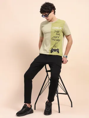 Camla Barcelona Graphic Print Sea Green Crew Neck T-Shirt