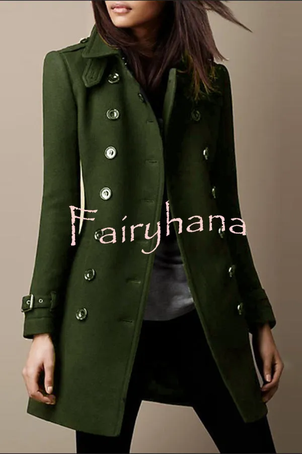 Casual Lapel Long Sleeve Button Coat