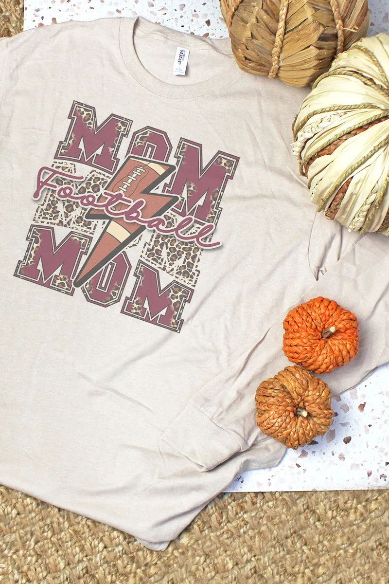 Cheetah Stacked Football Mom Maroon Unisex Dri-Power Long-Sleeve 50/50 Tee