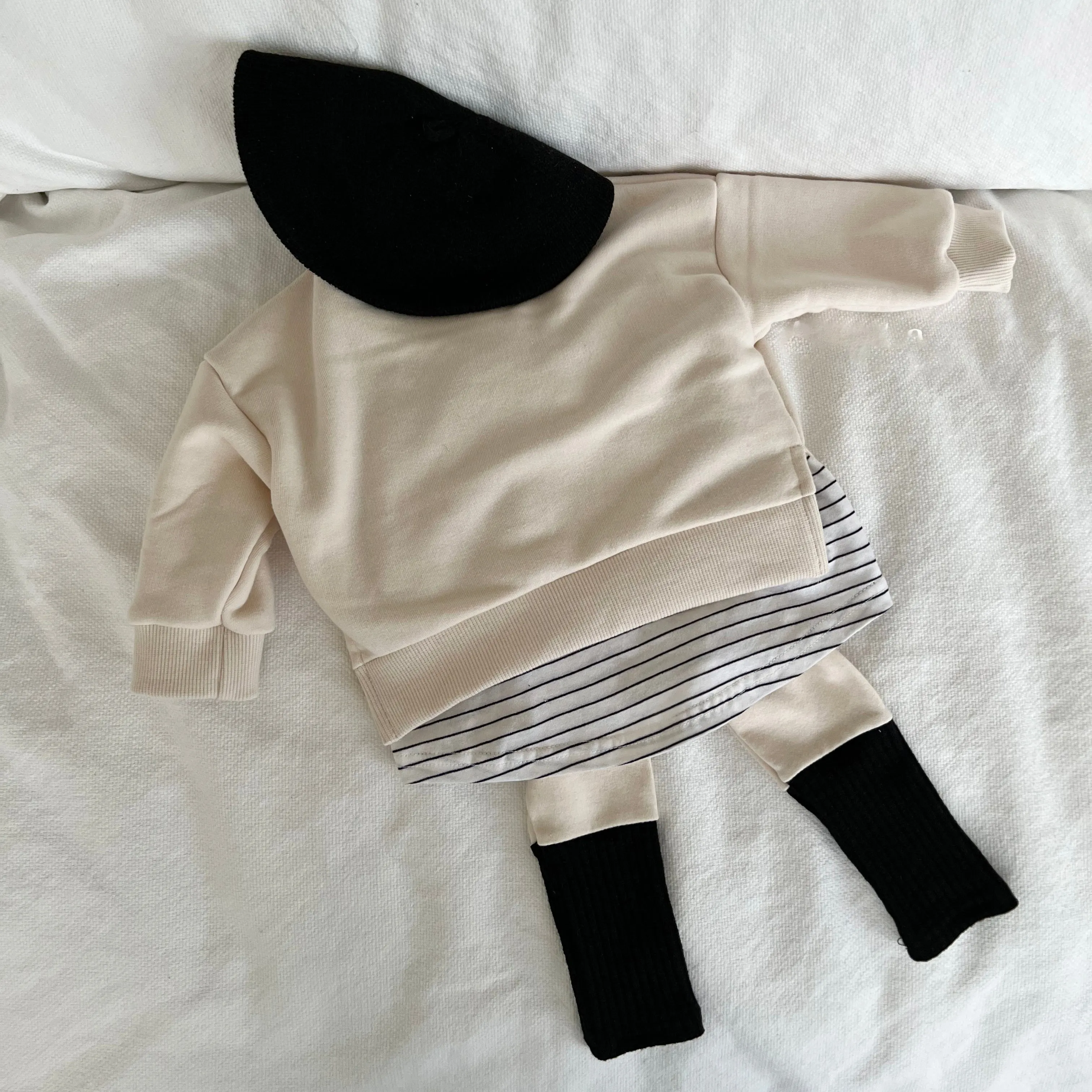 Chewy Rib Contrast Leggings- Black