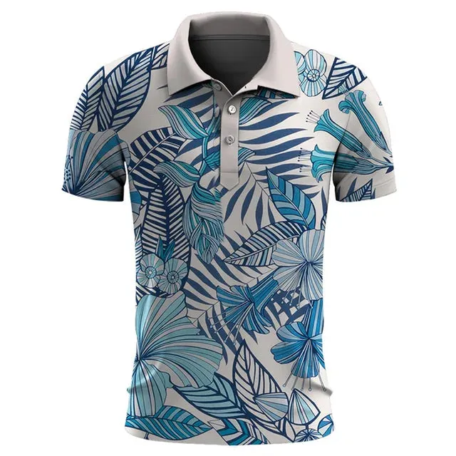 Chic Hawaiian Polo Shirt for Trendy Men