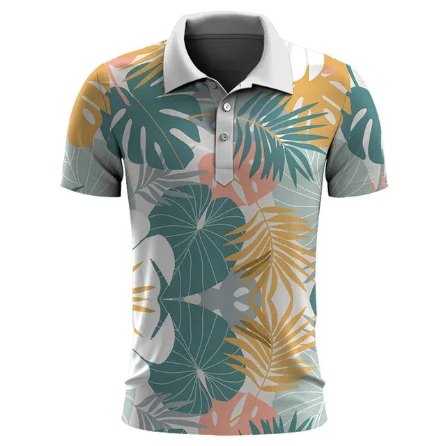 Chic Hawaiian Polo Shirt for Trendy Men