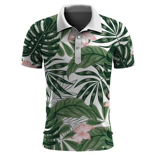 Chic Hawaiian Polo Shirt for Trendy Men
