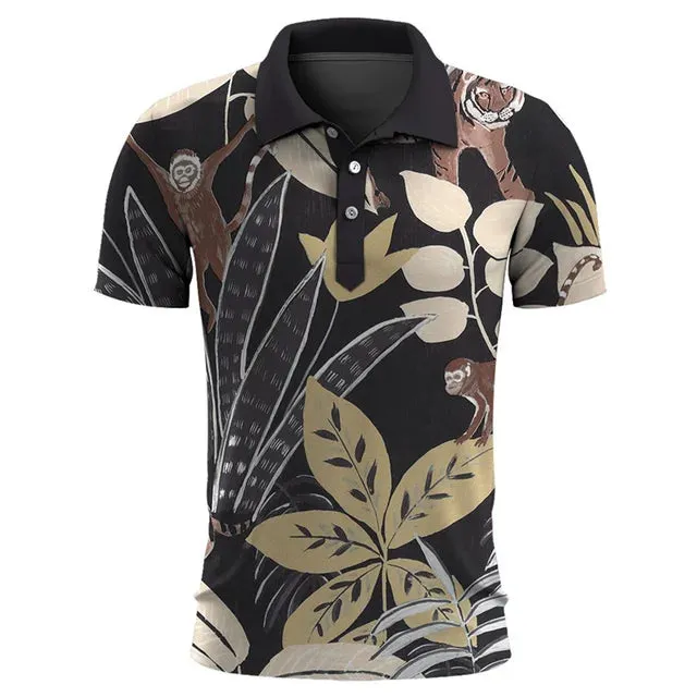 Chic Hawaiian Polo Shirt for Trendy Men
