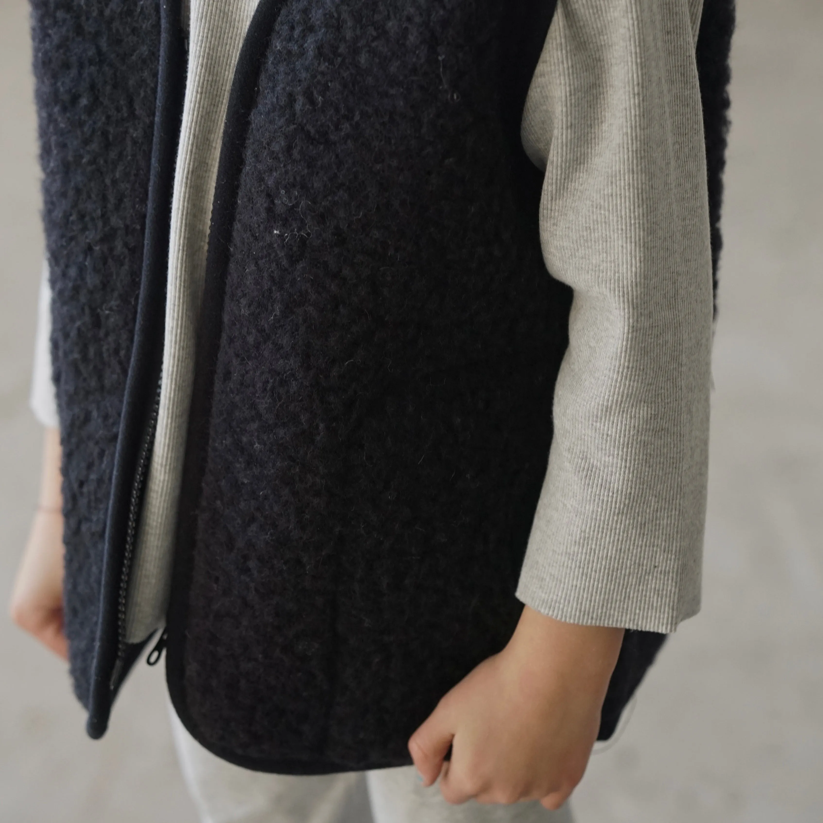 Clara 100% Wool Vest (Black)