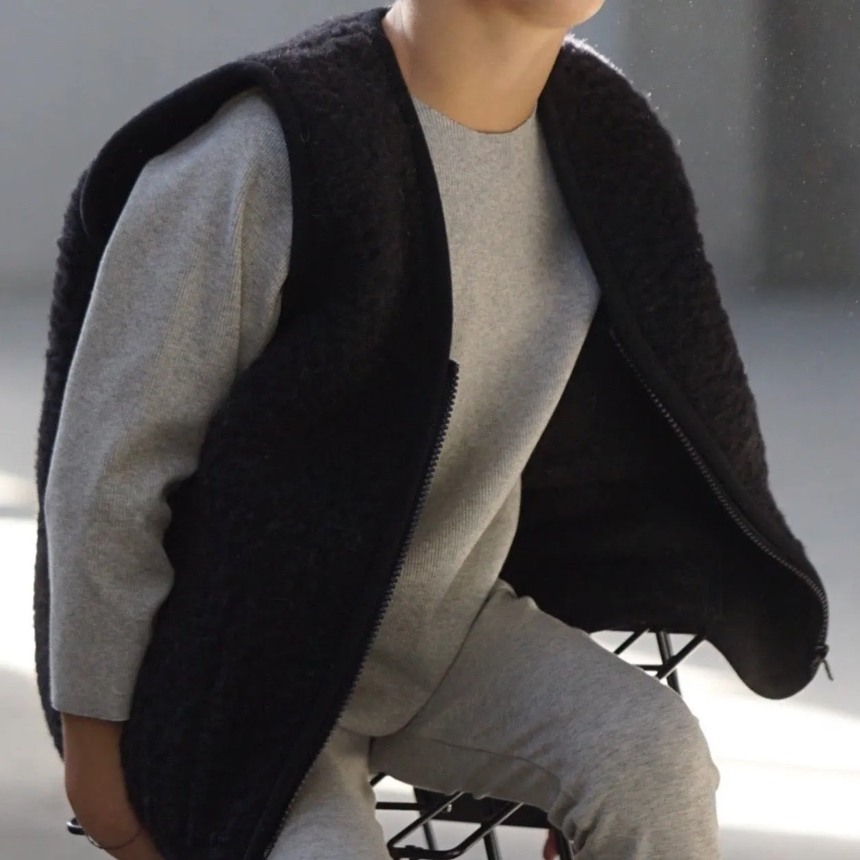 Clara 100% Wool Vest (Black)