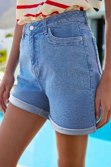 Comfort Stretch Denim Mom Shorts