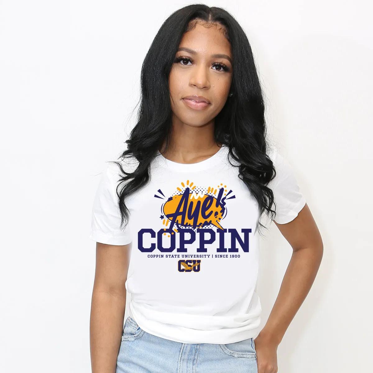Coppin St. | AYE Coppin !!!  White Ladies Tees