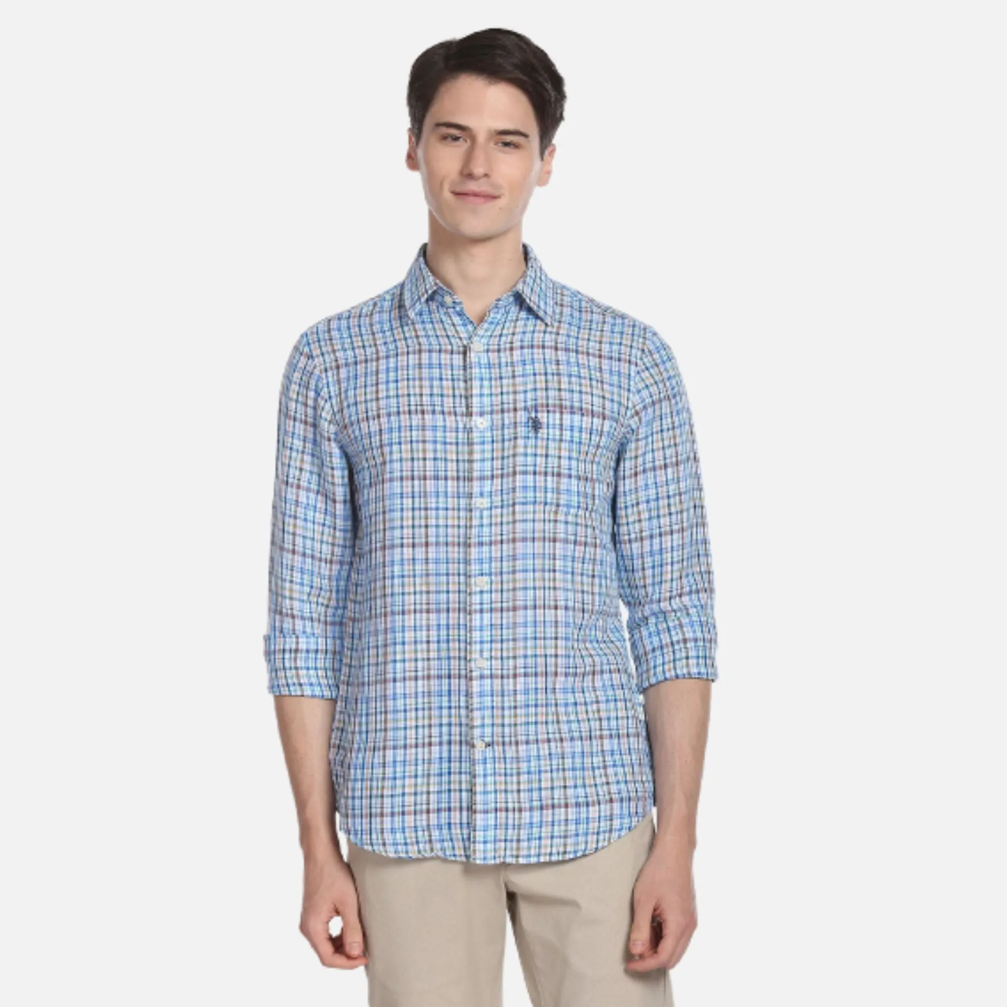 Cotton Plaid Check Shirt