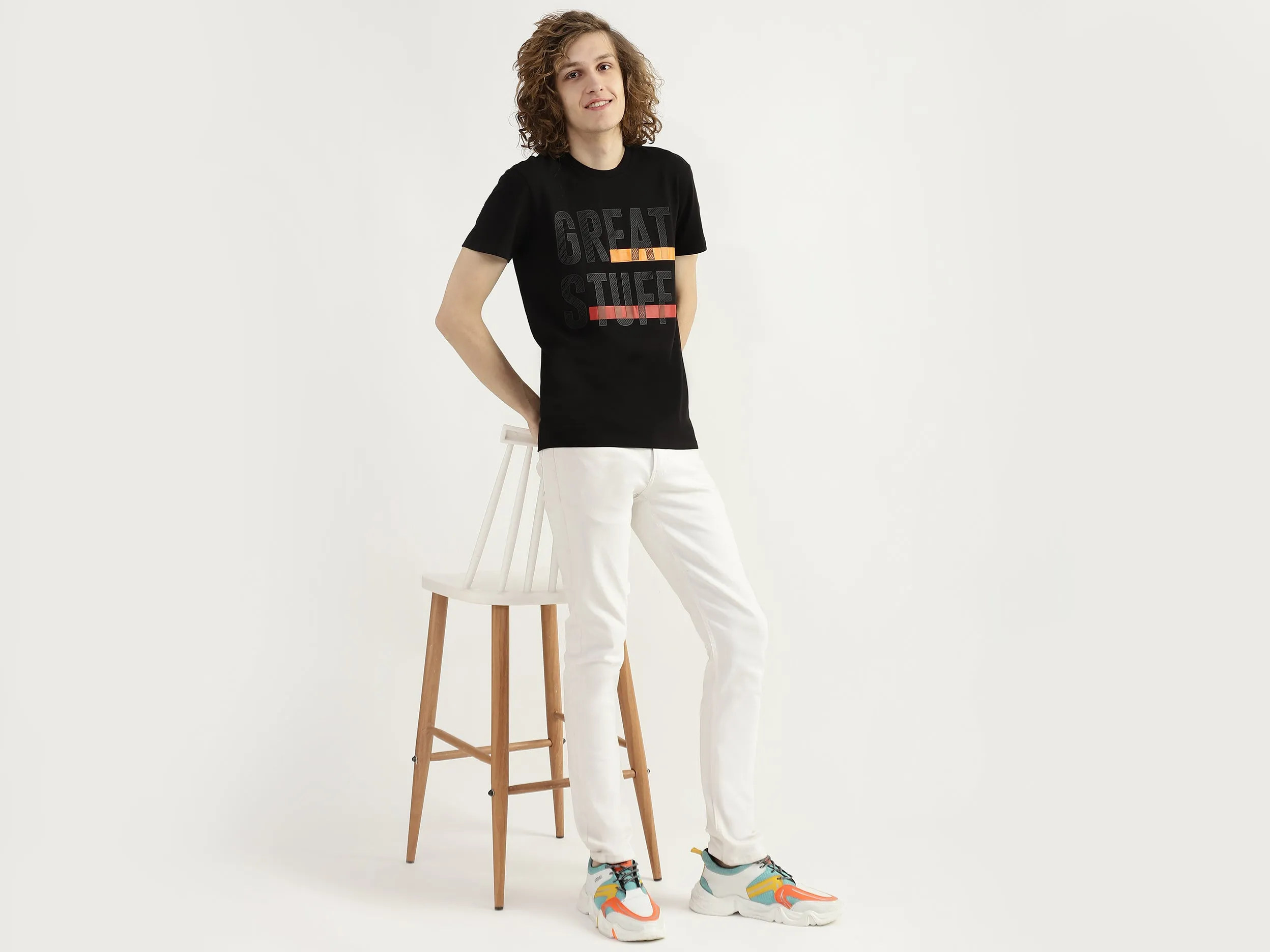 Cotton Printed Round Neck Mens T-shirts