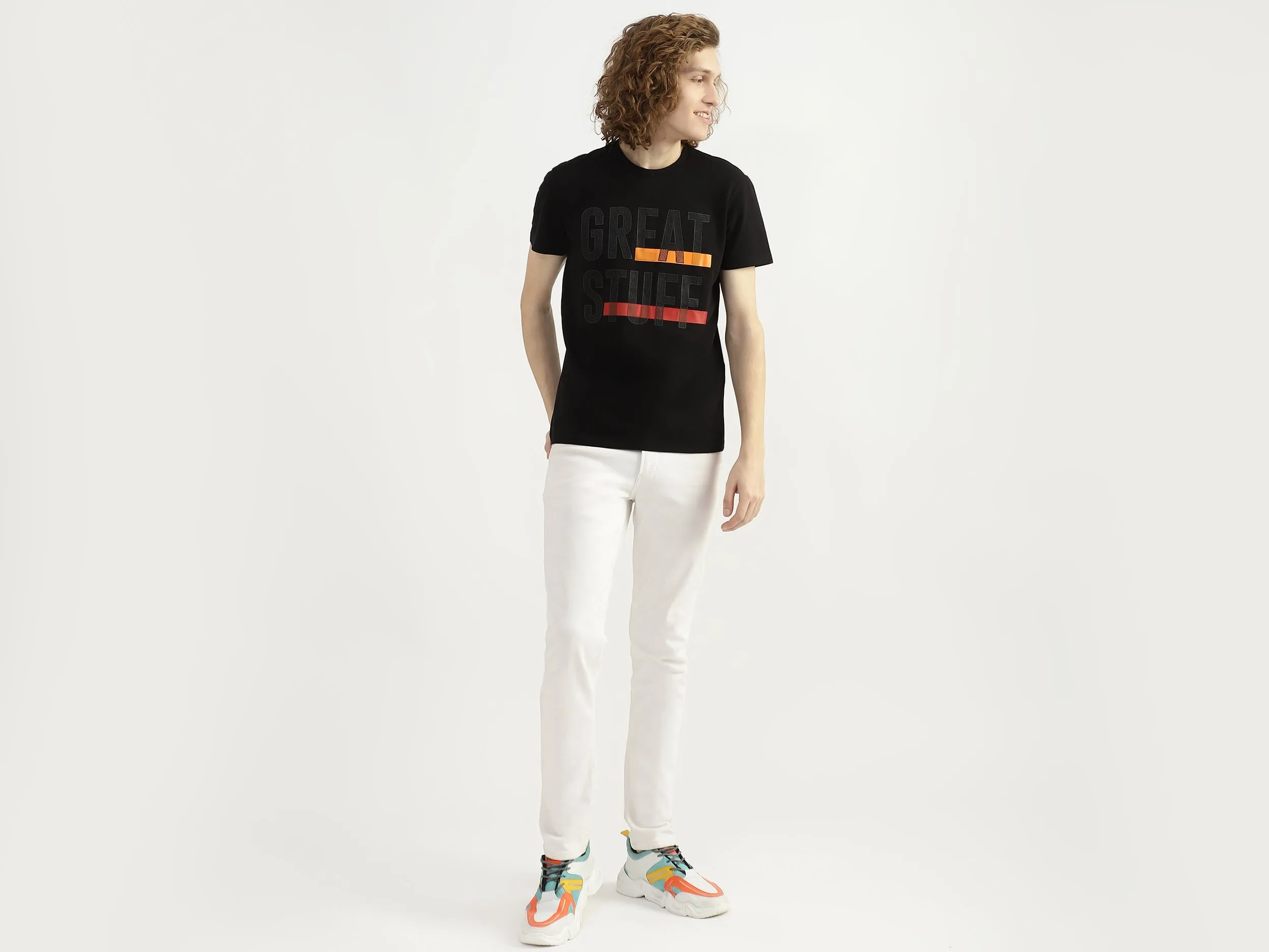 Cotton Printed Round Neck Mens T-shirts