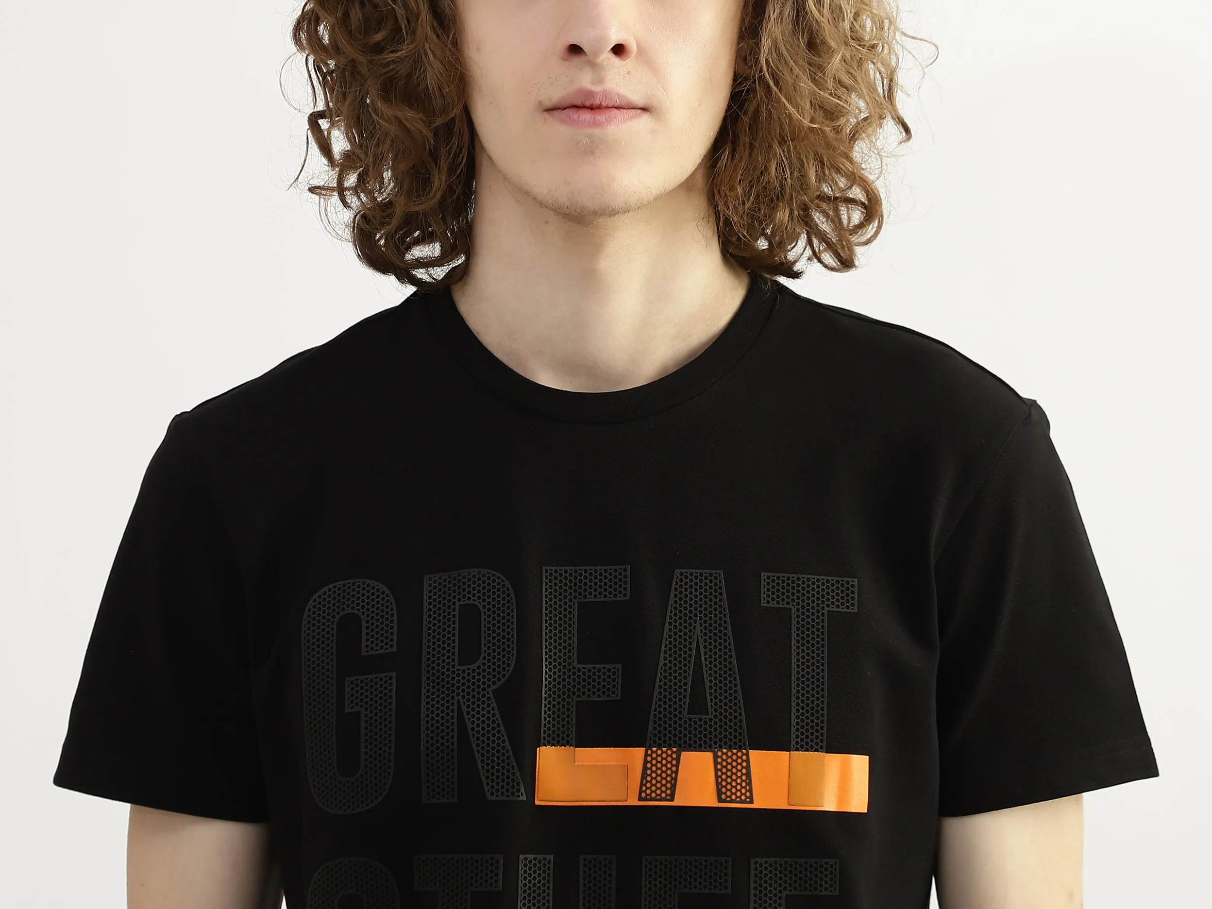 Cotton Printed Round Neck Mens T-shirts