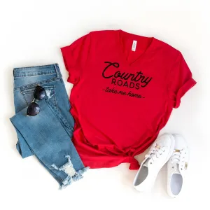 Country Roads Take me Home | Short Sleeve V-Neck