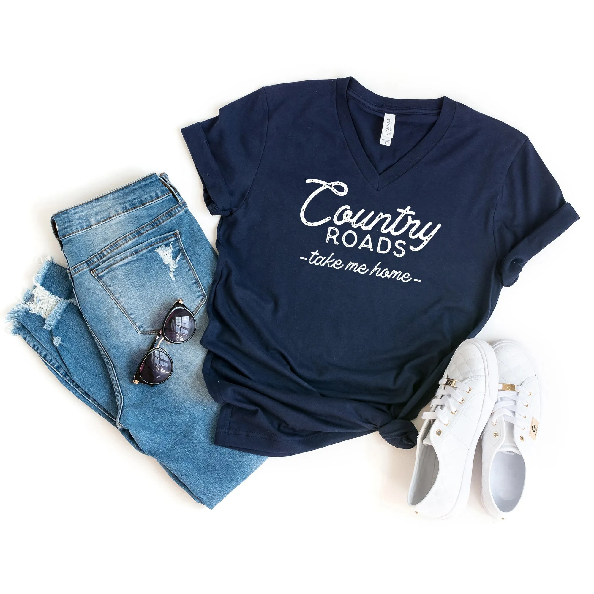 Country Roads Take me Home | Short Sleeve V-Neck