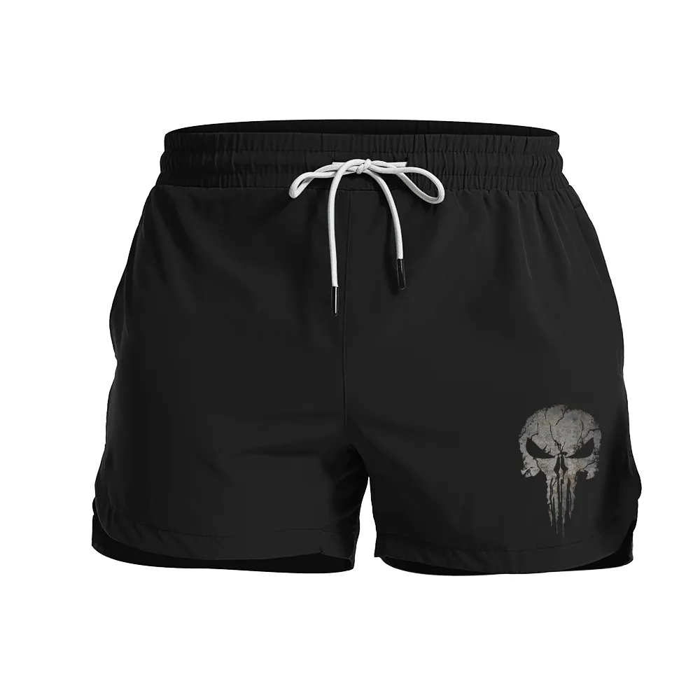 Cracked Skull Graphic Shorts