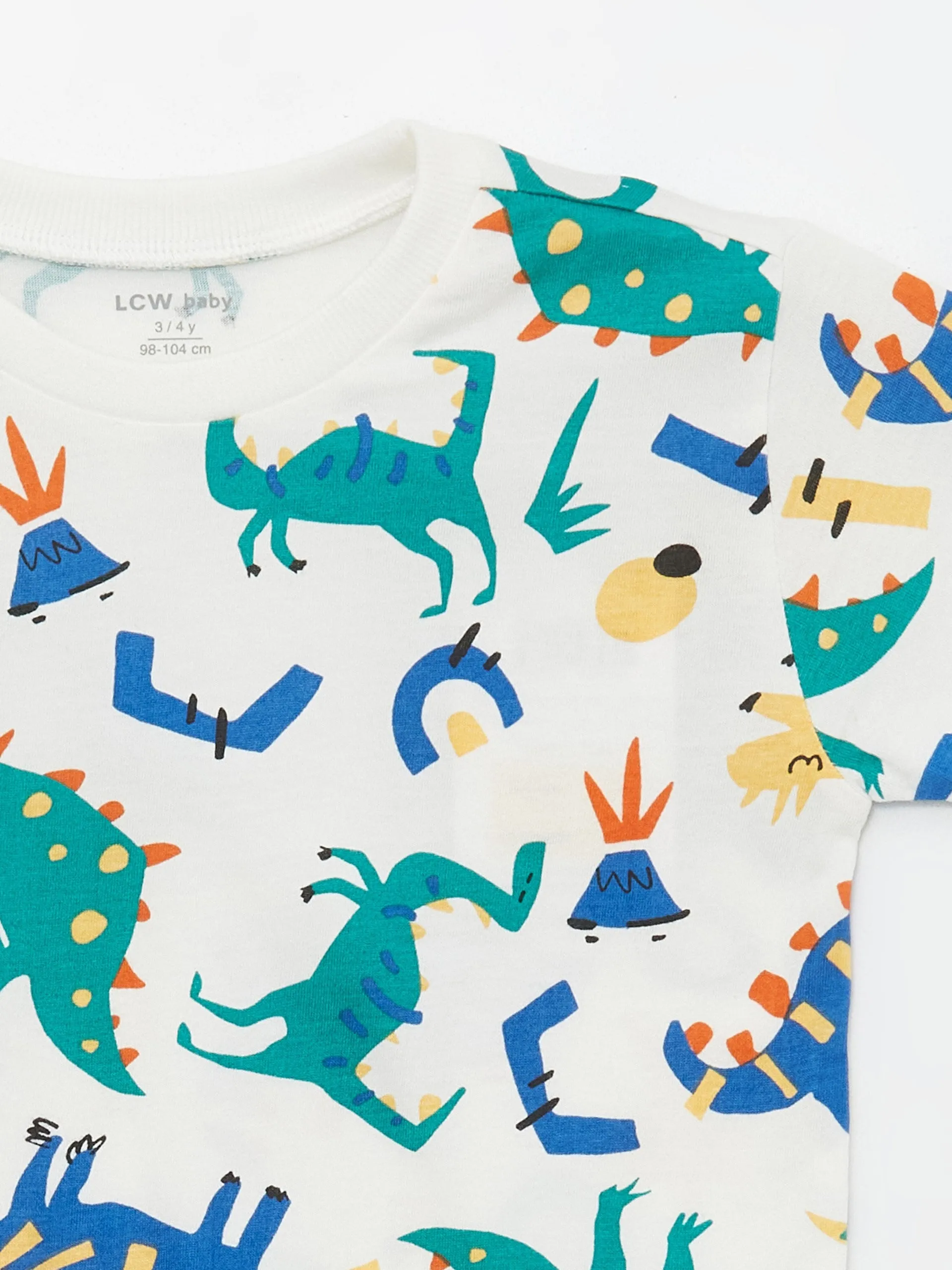 Crew Neck Printed Baby Boy T-Shirt and Shorts Set of 2