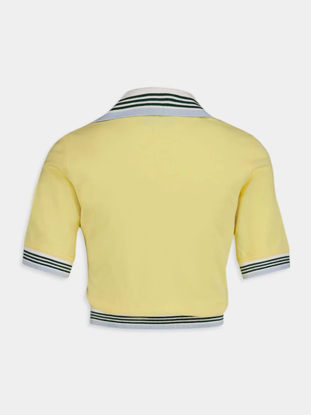 Cropped Cotton Pique Polo Shirt