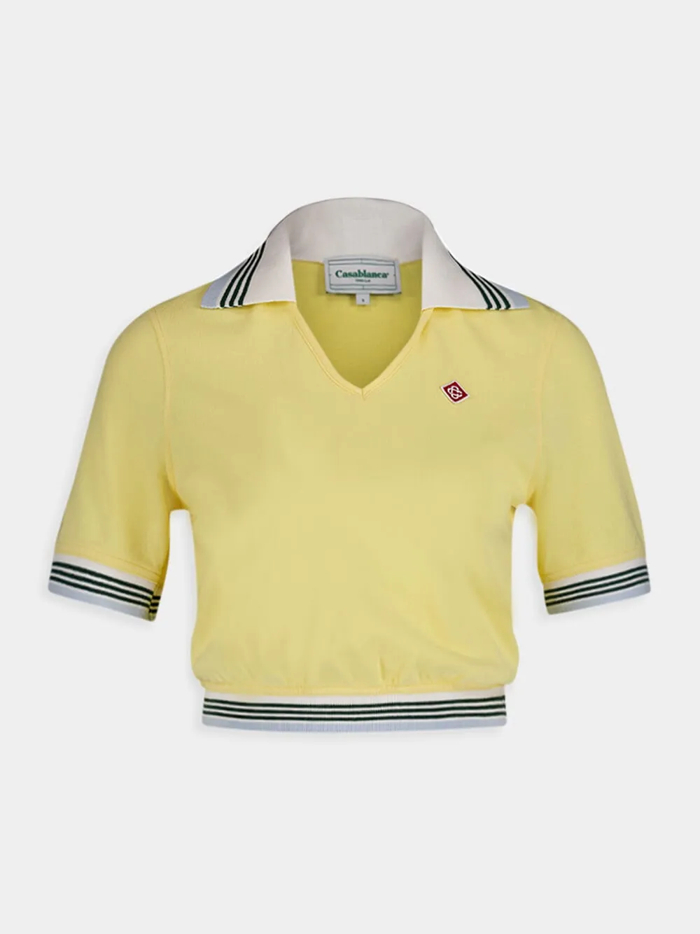 Cropped Cotton Pique Polo Shirt