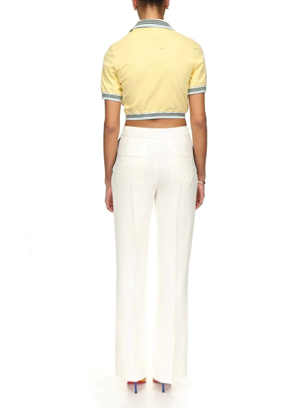 Cropped Cotton Pique Polo Shirt