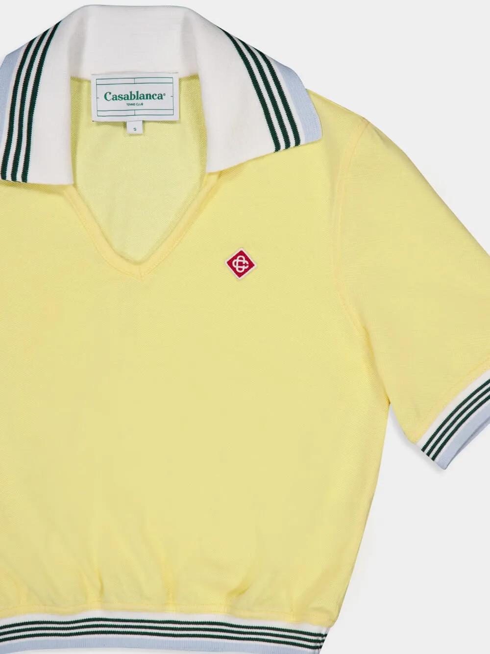 Cropped Cotton Pique Polo Shirt