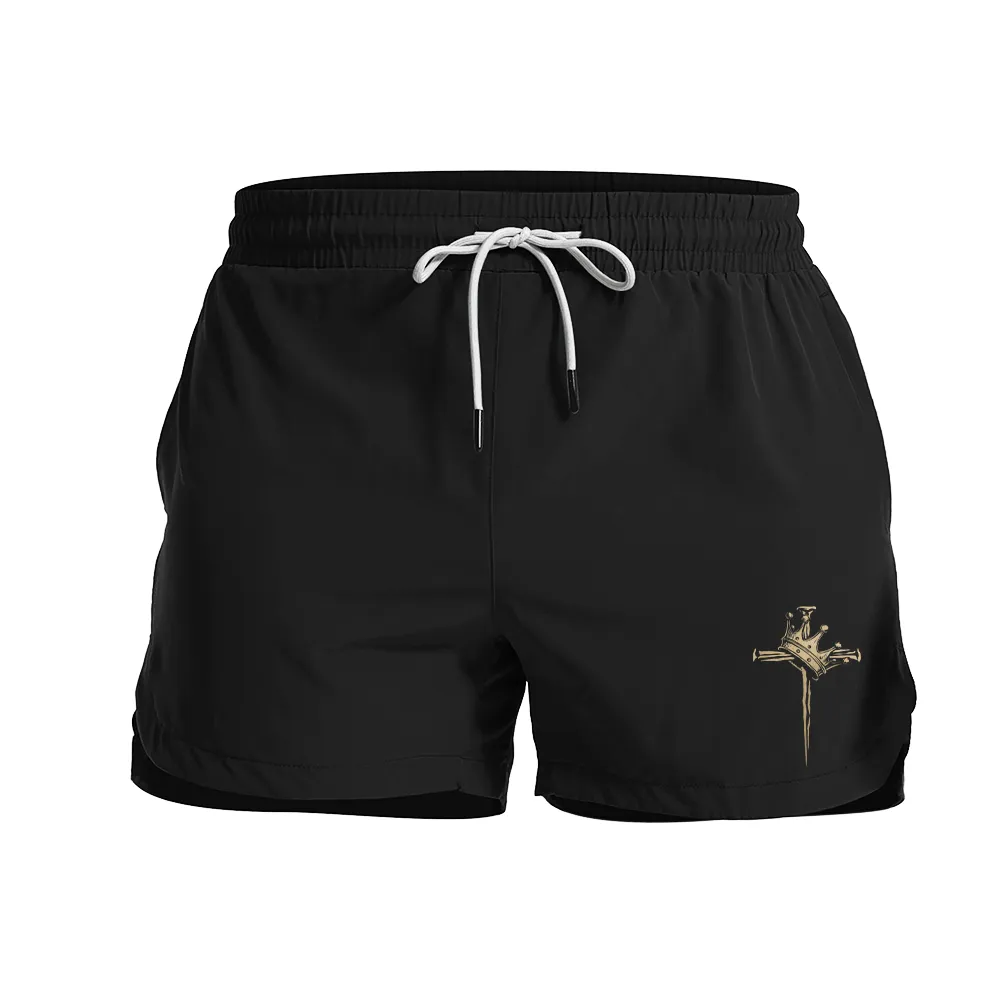 Cross Crown Graphic Shorts