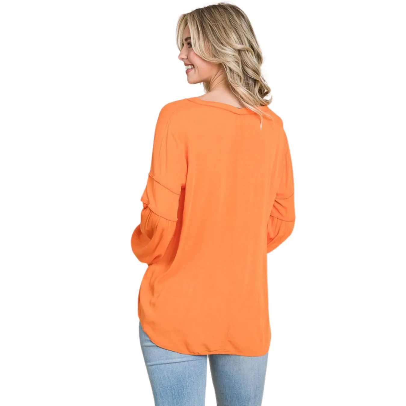 Culture Code Flamingo Pink Bohemia Blouse Long Sleeve Top CWT1461