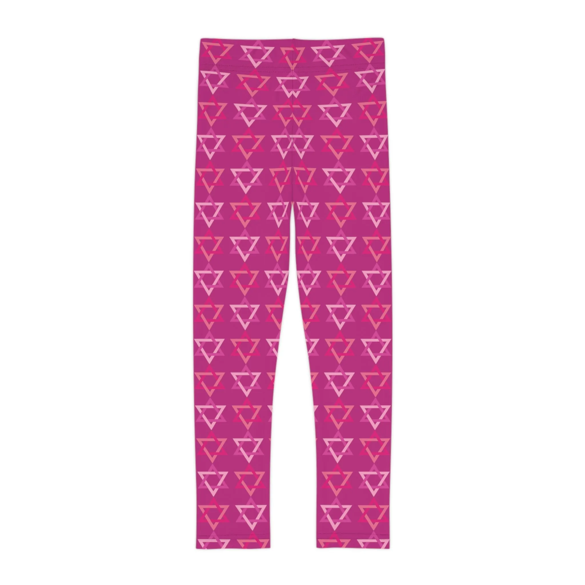 David Pinks Magan David Pattern on Hot Pink Kids Leggings
