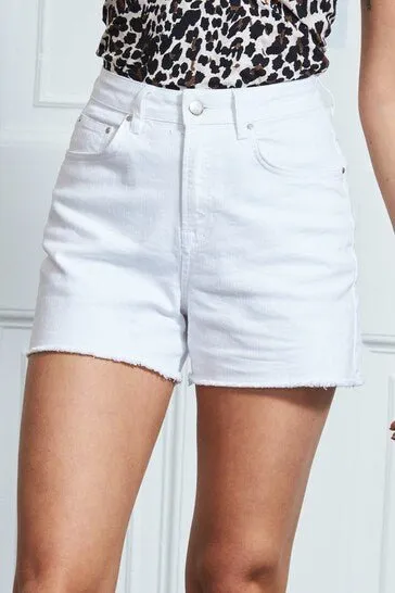 Denim Raw Edge Shorts