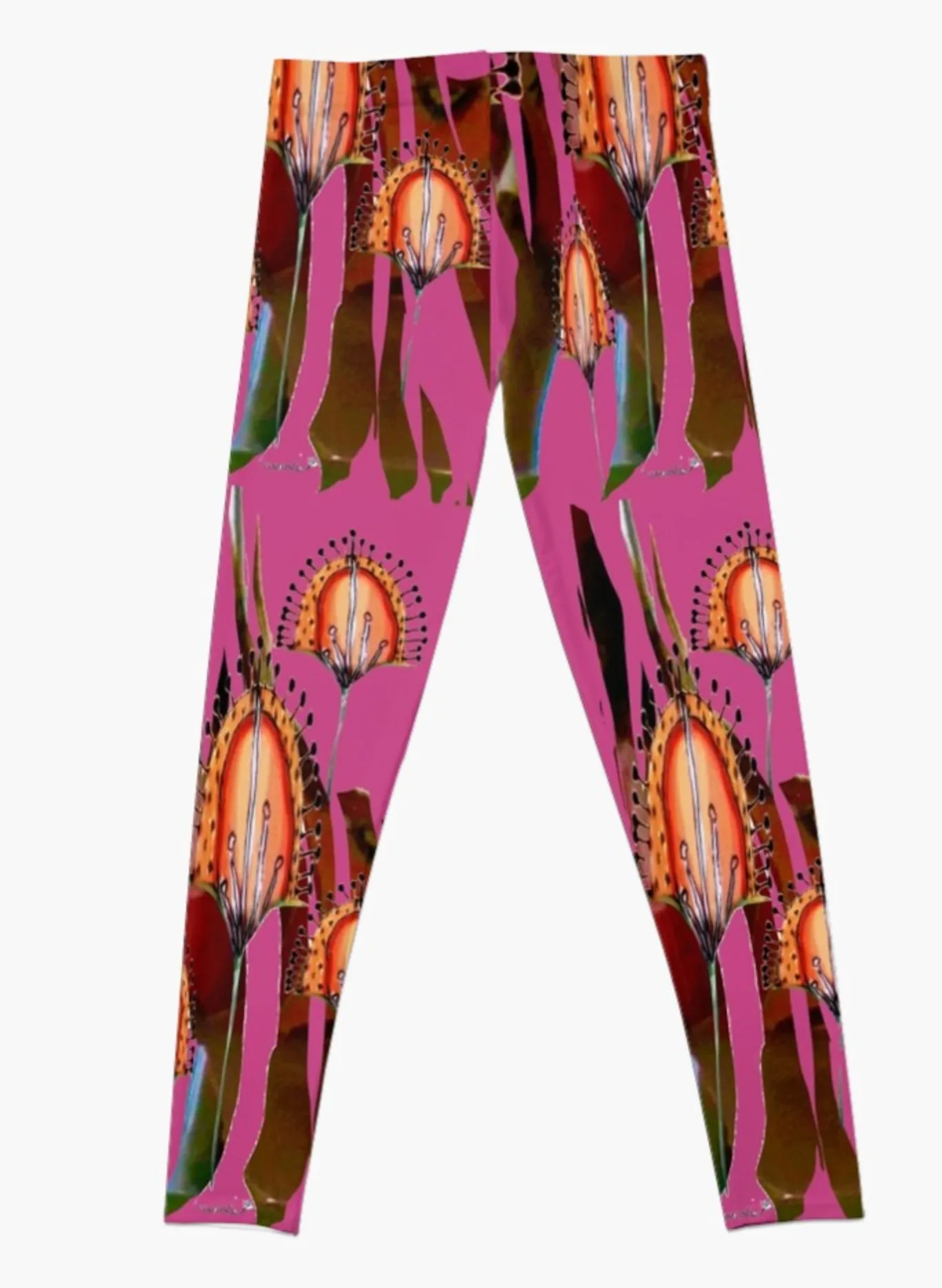 Designer Leggings - Hot Desert Thistle