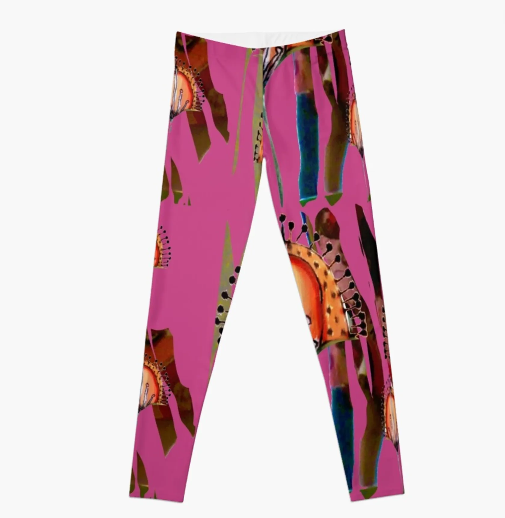 Designer Leggings - Hot Desert Thistle