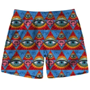 Deus Arcanum Eye Pattern Shorts