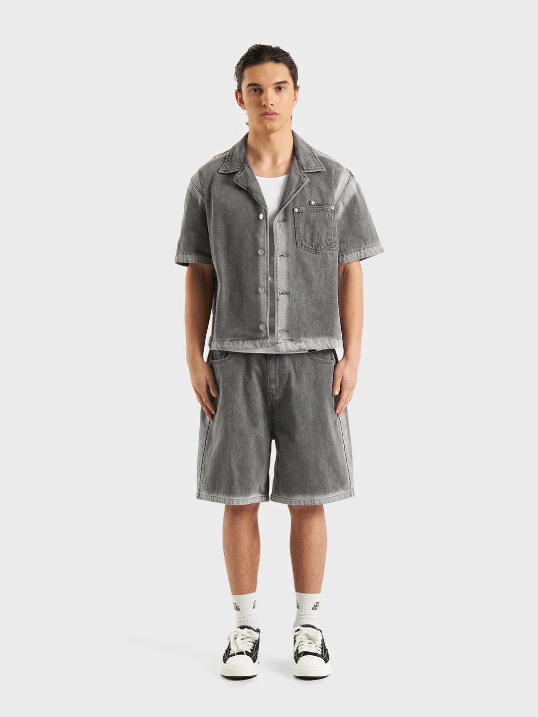 Don't Waste Culture Fyori Denim Shorts | Grey