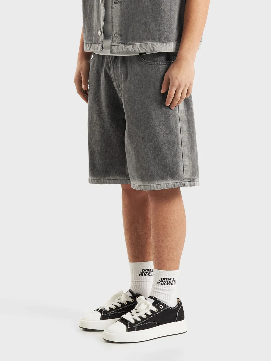 Don't Waste Culture Fyori Denim Shorts | Grey