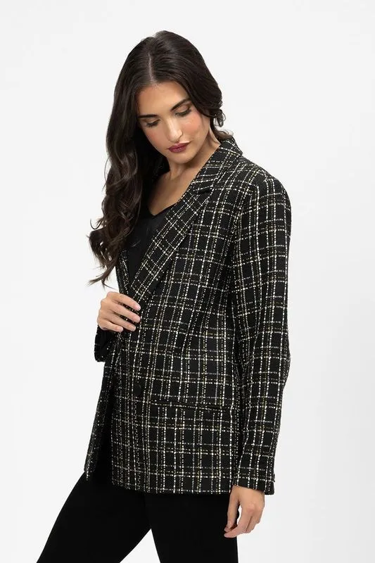 Dylan Blazer - Black Gold Lurex Check
