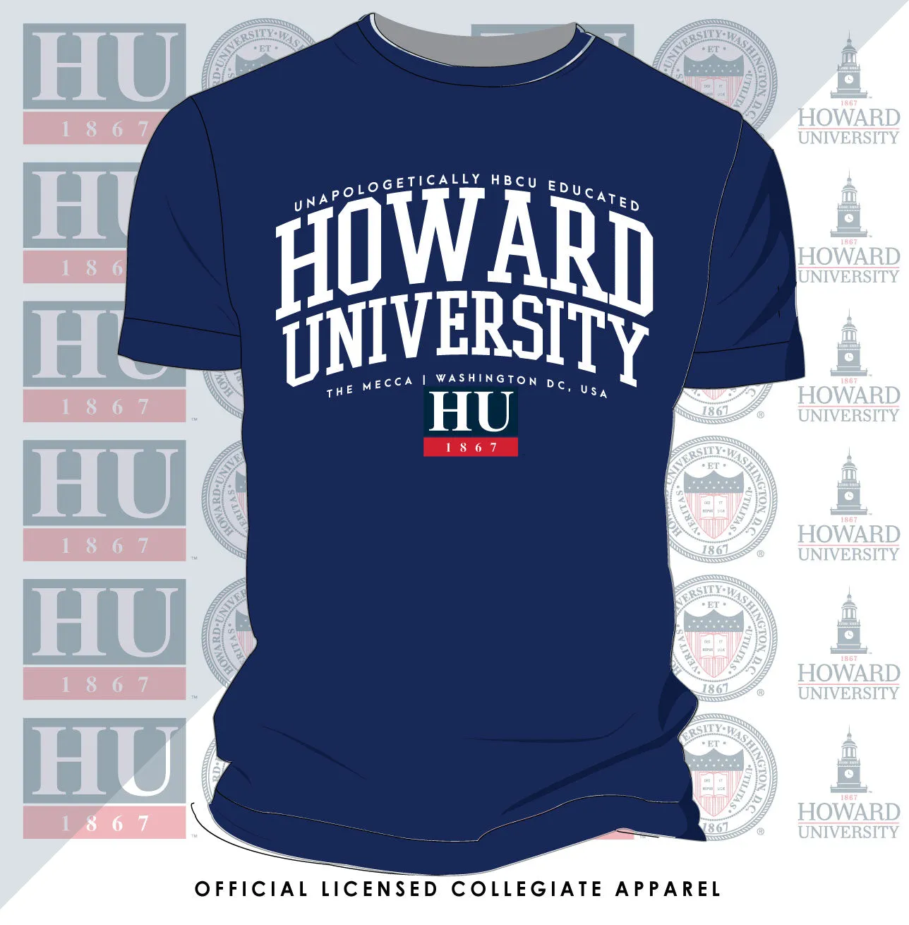 Edu @ HOWARD  | Navy TEES Unisex -KR-