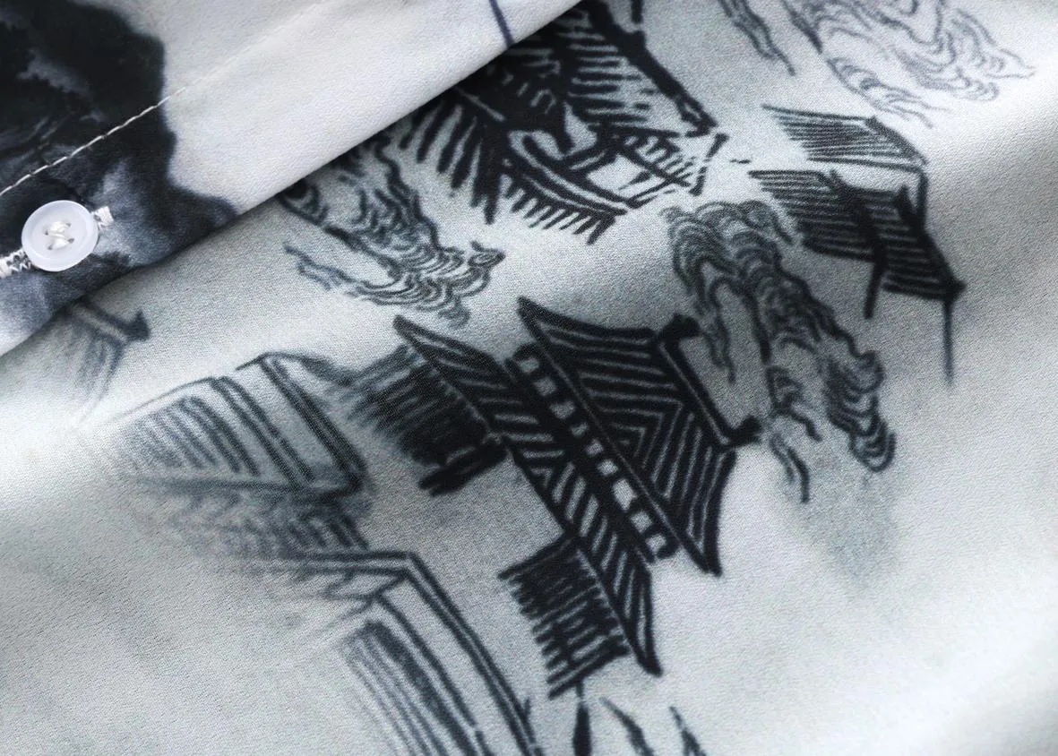 Elegant Watercolor Print Sleeveless Shirt for Women